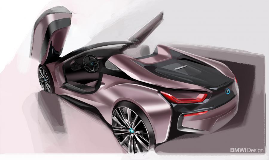 Эскиз BMW i8 Roadster (I15) 2018 года  (WW) (фото 28 из 198)